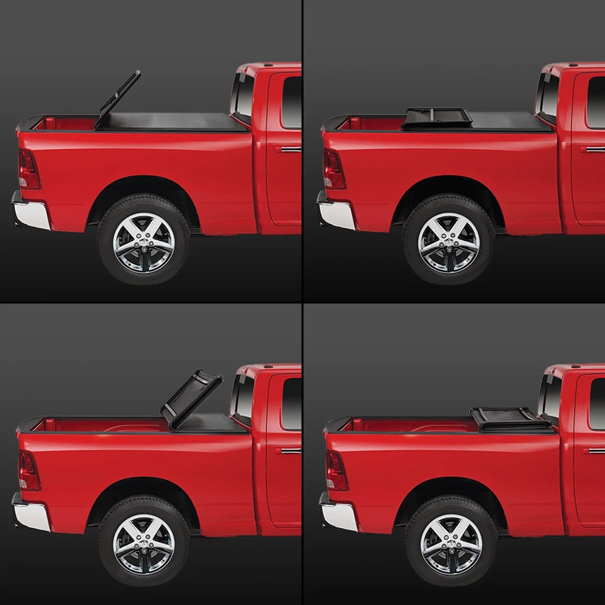 Tri-Fold Soft Top Tonneau Cover for Dakota Fleetside Bed E555418