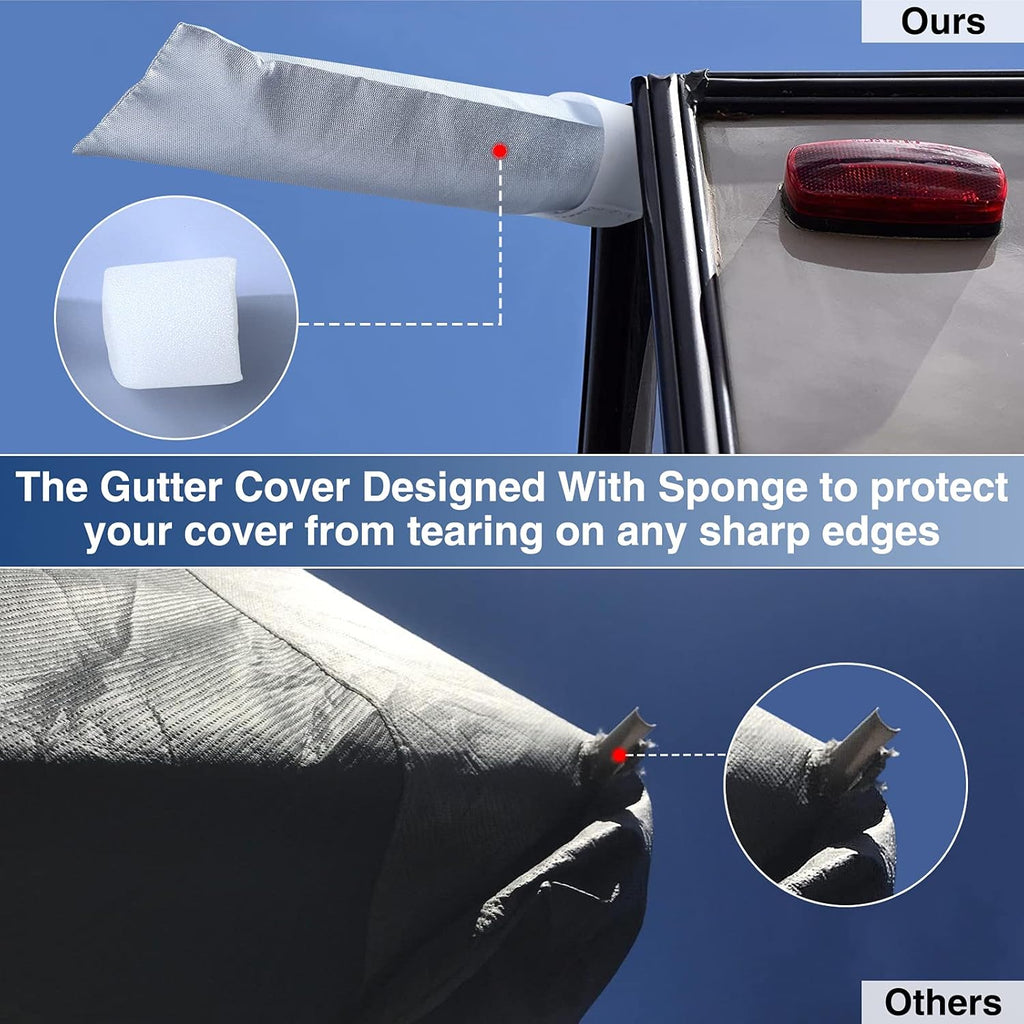 Waterproof 500D Travel Trailer Cover with 4 Tire Covers, Tongue Jack Cover G3091
