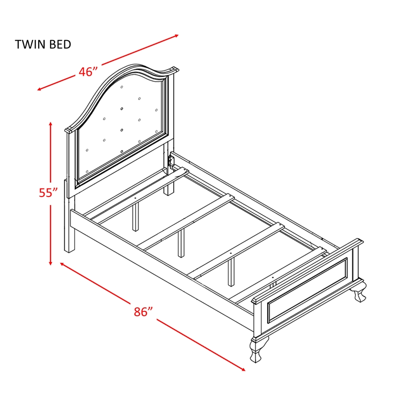 Twin Panel Bed in White R425093