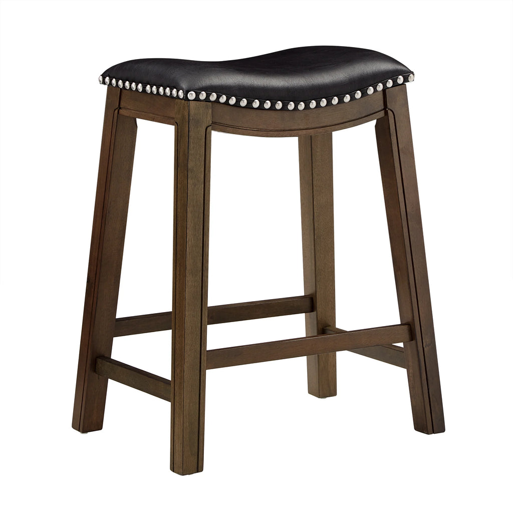 Black Faux Leather Backless Counter Height Stool M270173