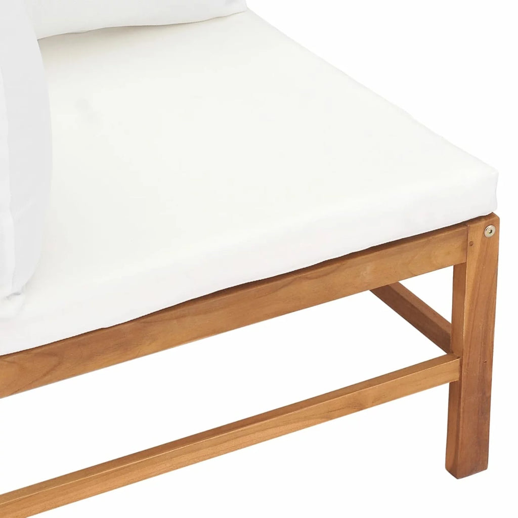 Corner Sofas 2 pcs with Cream Cushions Solid Teak Wood R6821