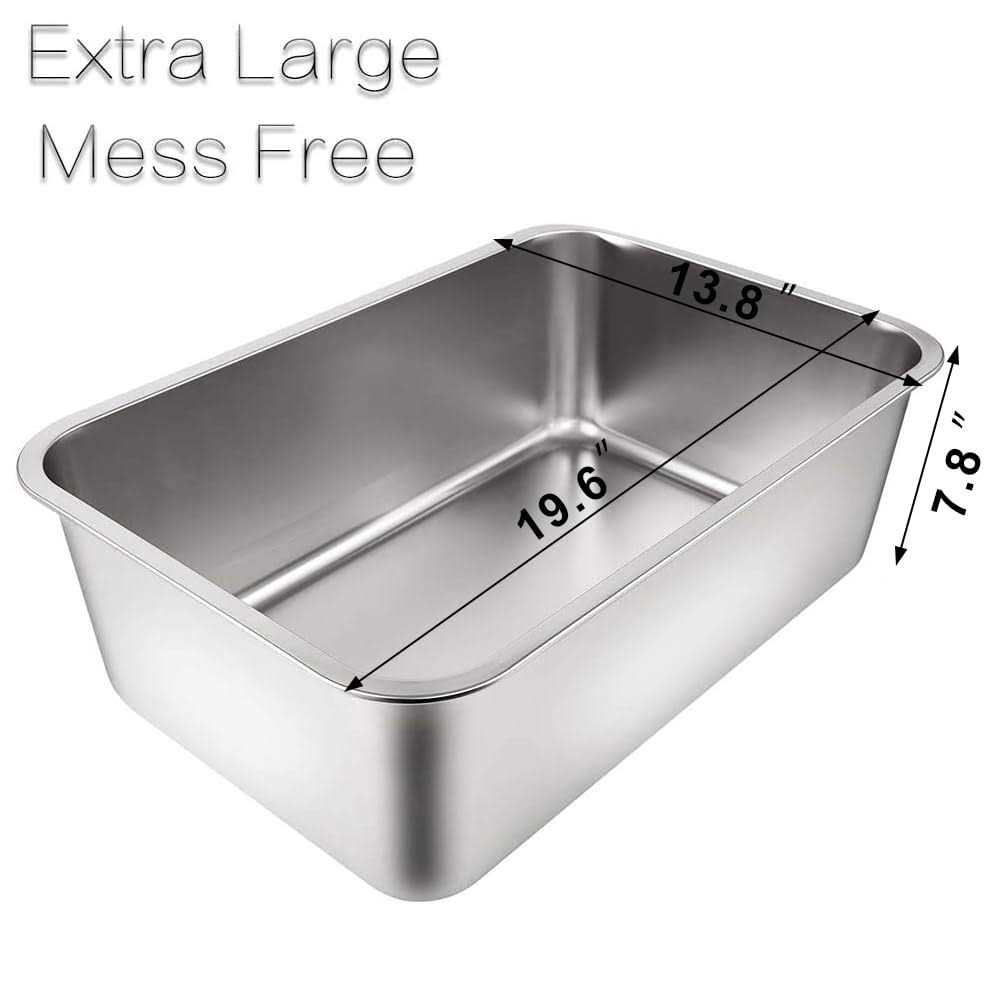 Stainless Steel Litter Box with High Sides W174