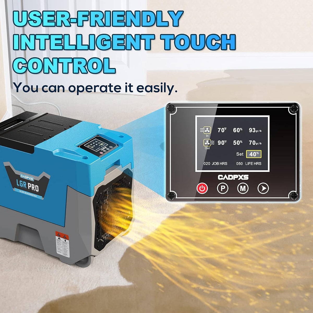 Commercial Dehumidifier with Pump & Drain Hose, Up to 13.39 Gallons/Day M469