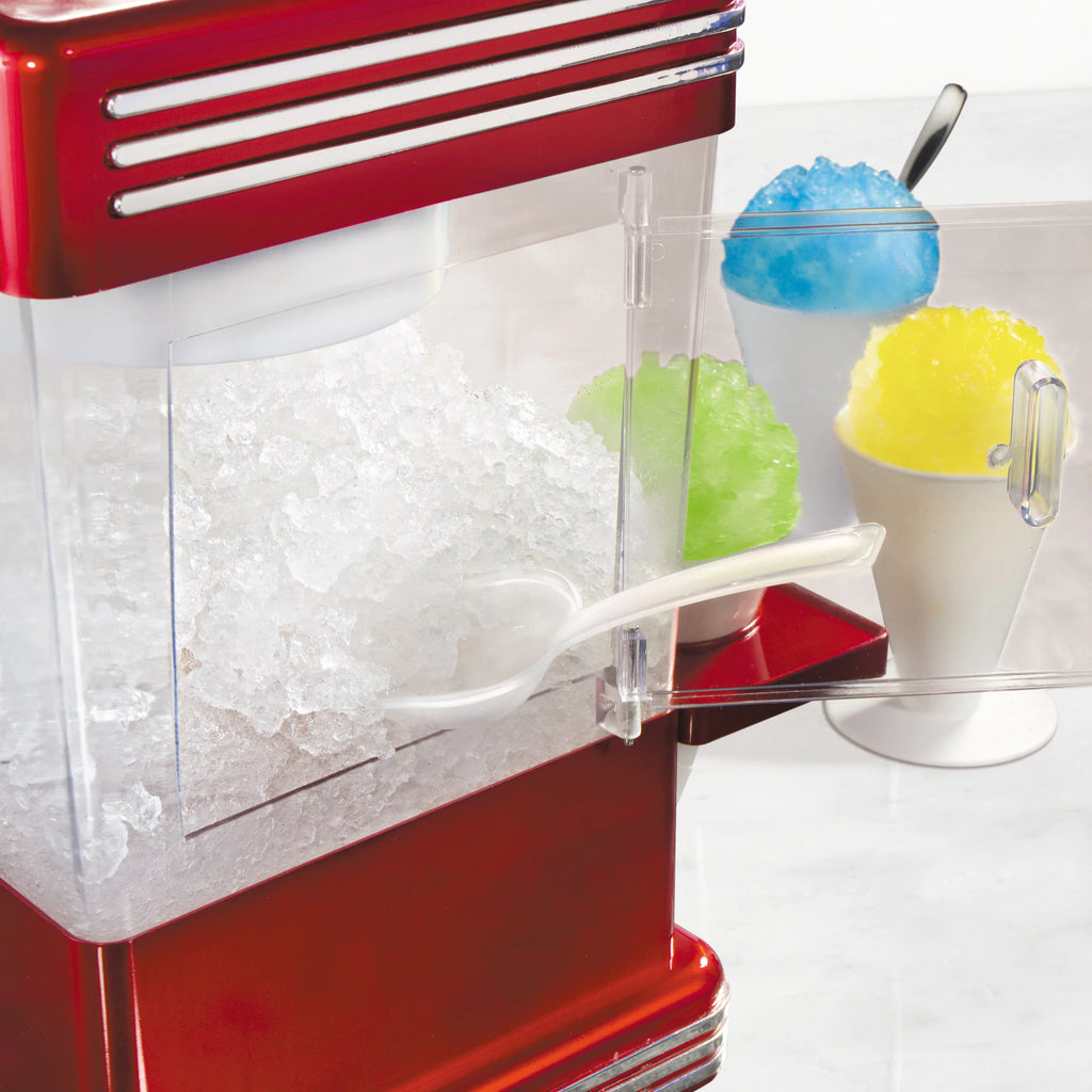 Red Snow Cone Maker with 2 Reusable Cones & Ice Scoop D332072