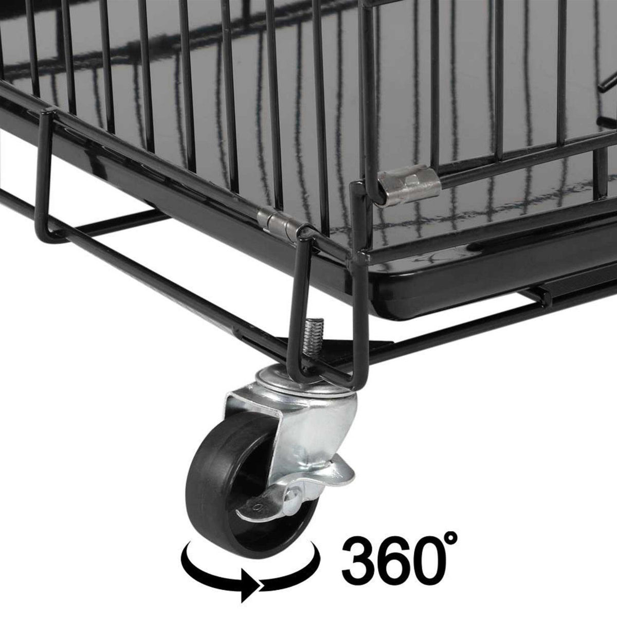 Black Rolling 4-Tier Small Animal Cage D8813