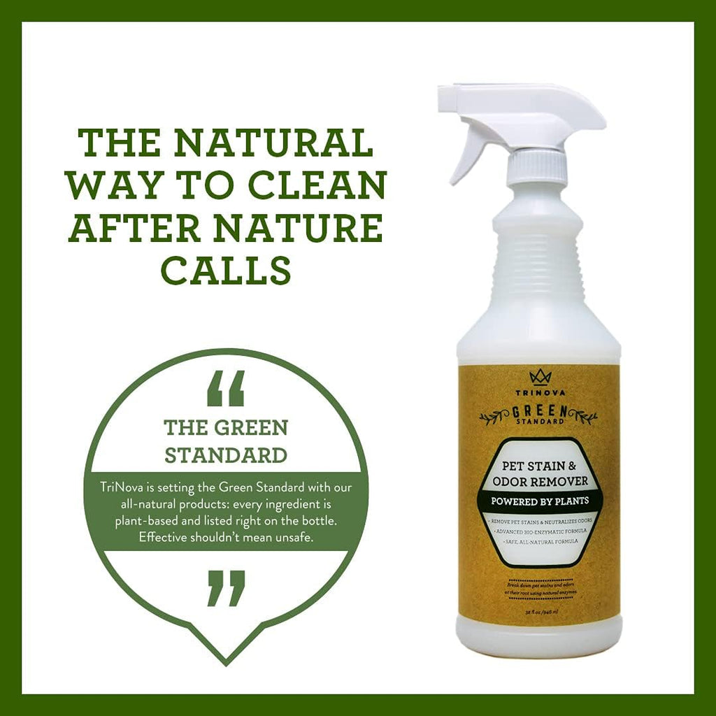Natural Pet Stain and Odor Remover Enzyme Cleaner Spray 32 OZ Pack of 2 O248