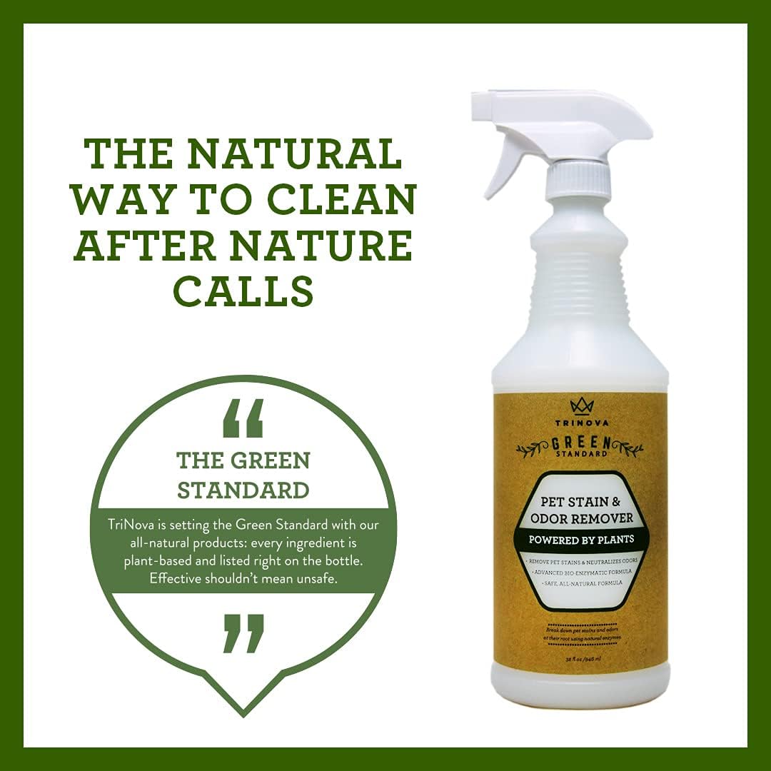 Natural Pet Stain and Odor Remover Enzyme Cleaner Spray 32 OZ Pack of 2 O248