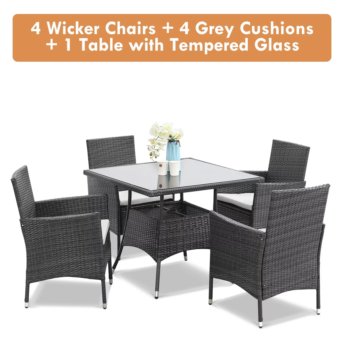 5 Piece Outdoor Wicker Patio Dining Set Z4270