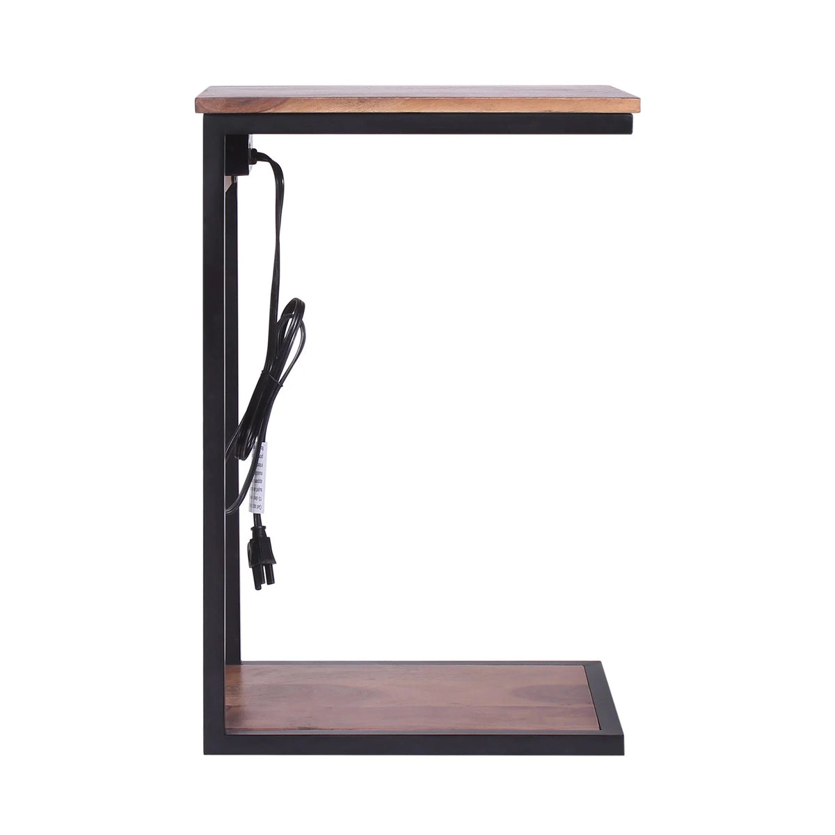 Dark Brown Wood End or Side Table with USB J916226