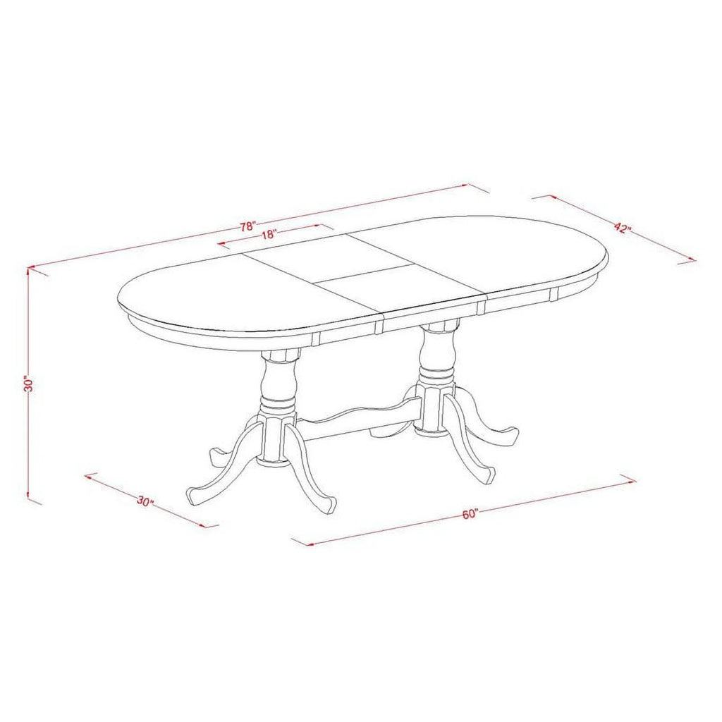 7-piece Wood Dining Table and Chair Set in Cherry E655