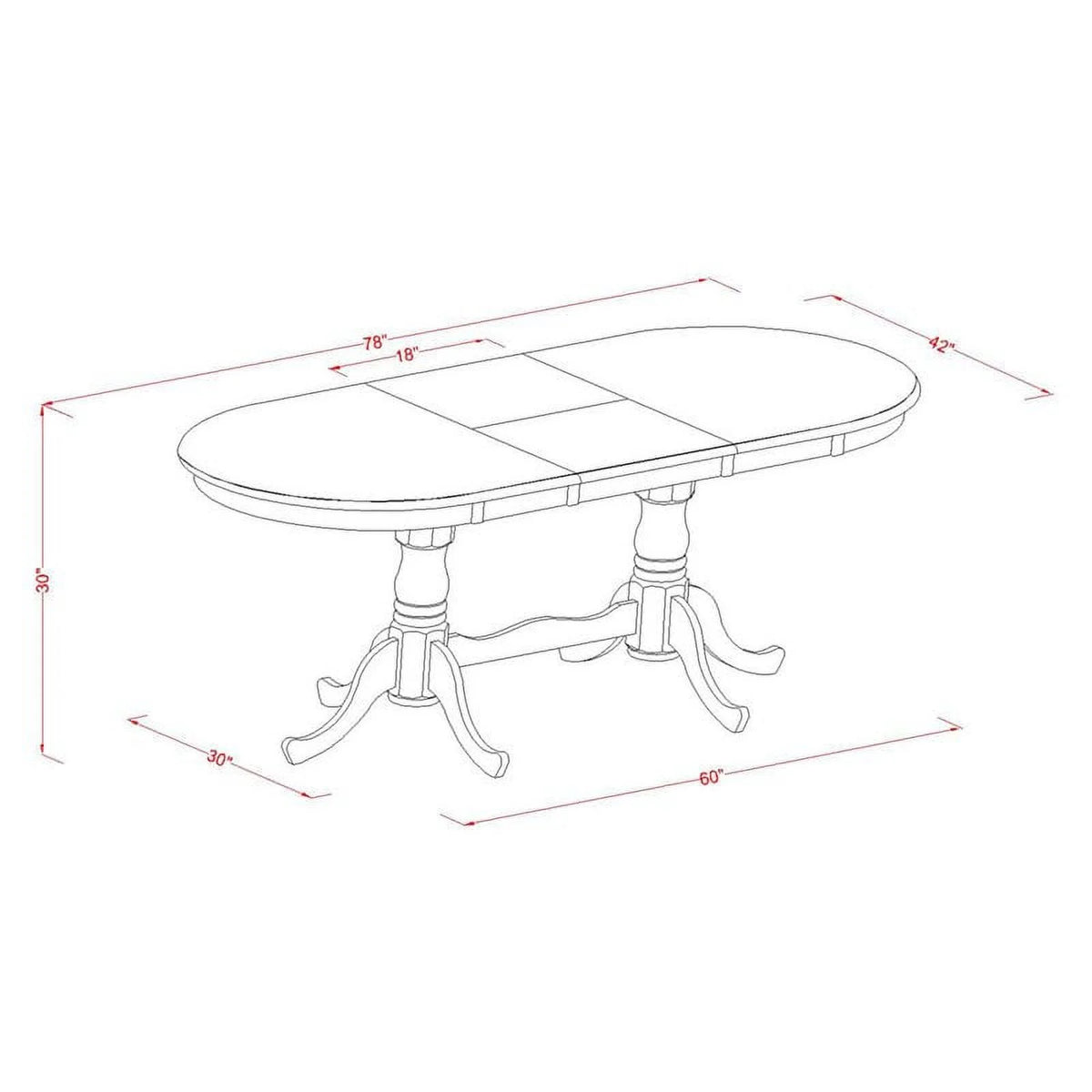 7-piece Wood Dining Table and Chair Set in Cherry E655
