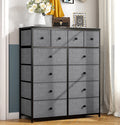 Pink 12 Fabric Drawers Dresser with Wood Top X28232