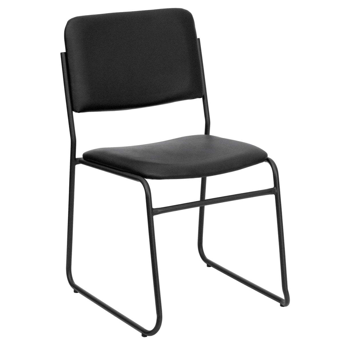 Black Stacking Chair with Sled Base L990