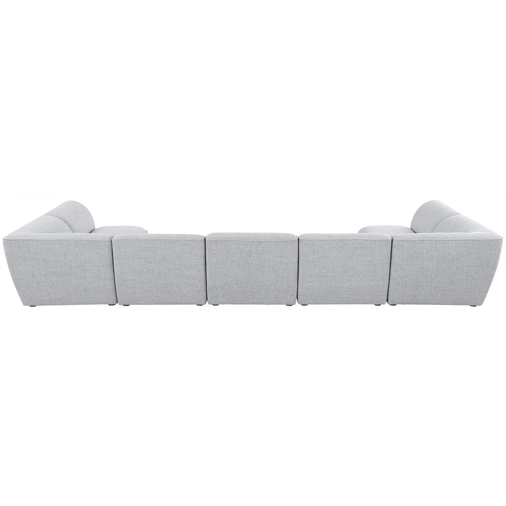Grey Linen Textured Modular Sectional U10228