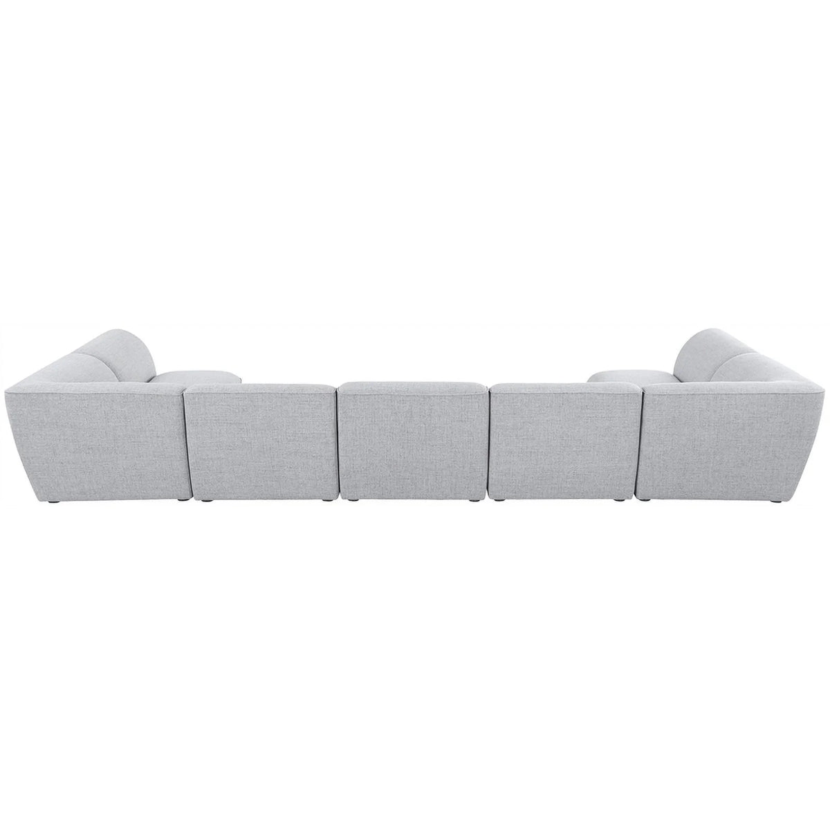 Grey Linen Textured Modular Sectional U10228