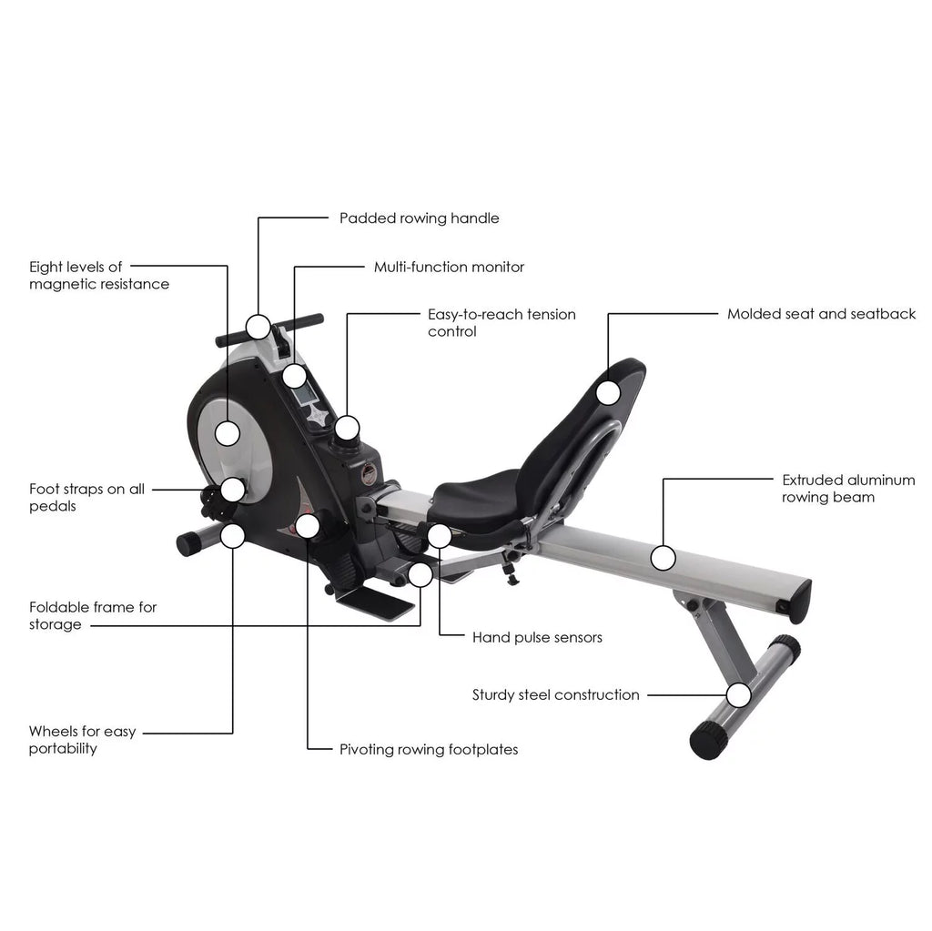 2 in 1 Recumbent Exercise Bike and Rower Machine J97835