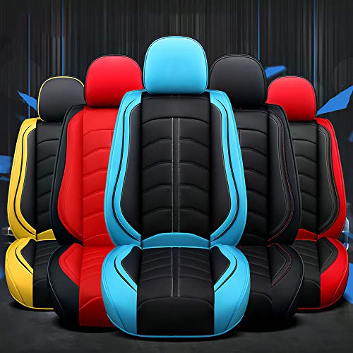 Black Red Waterproof Leather Car Seat Cover H739