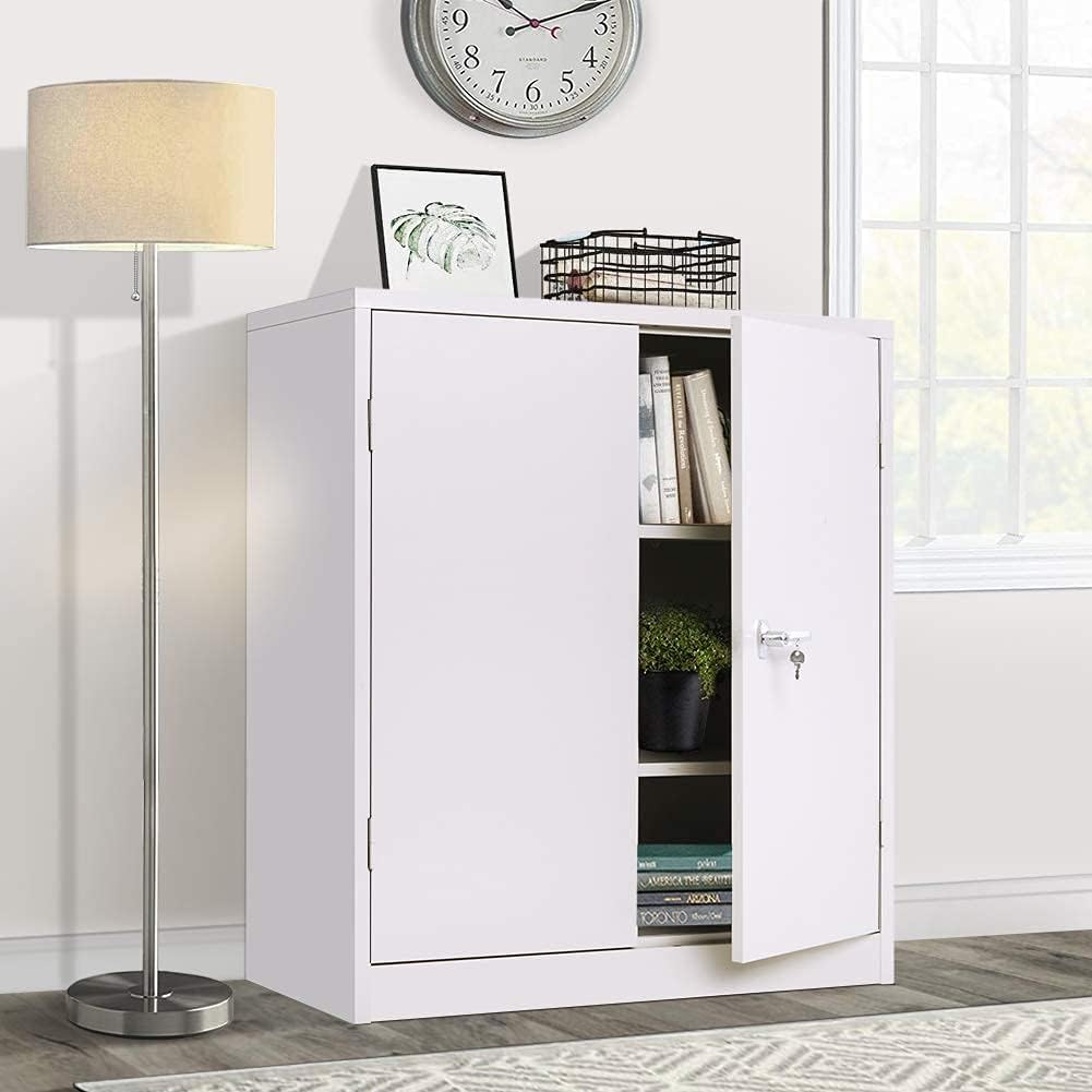Lockable Steel Storage Cabinet with Doors and Shelves M20762