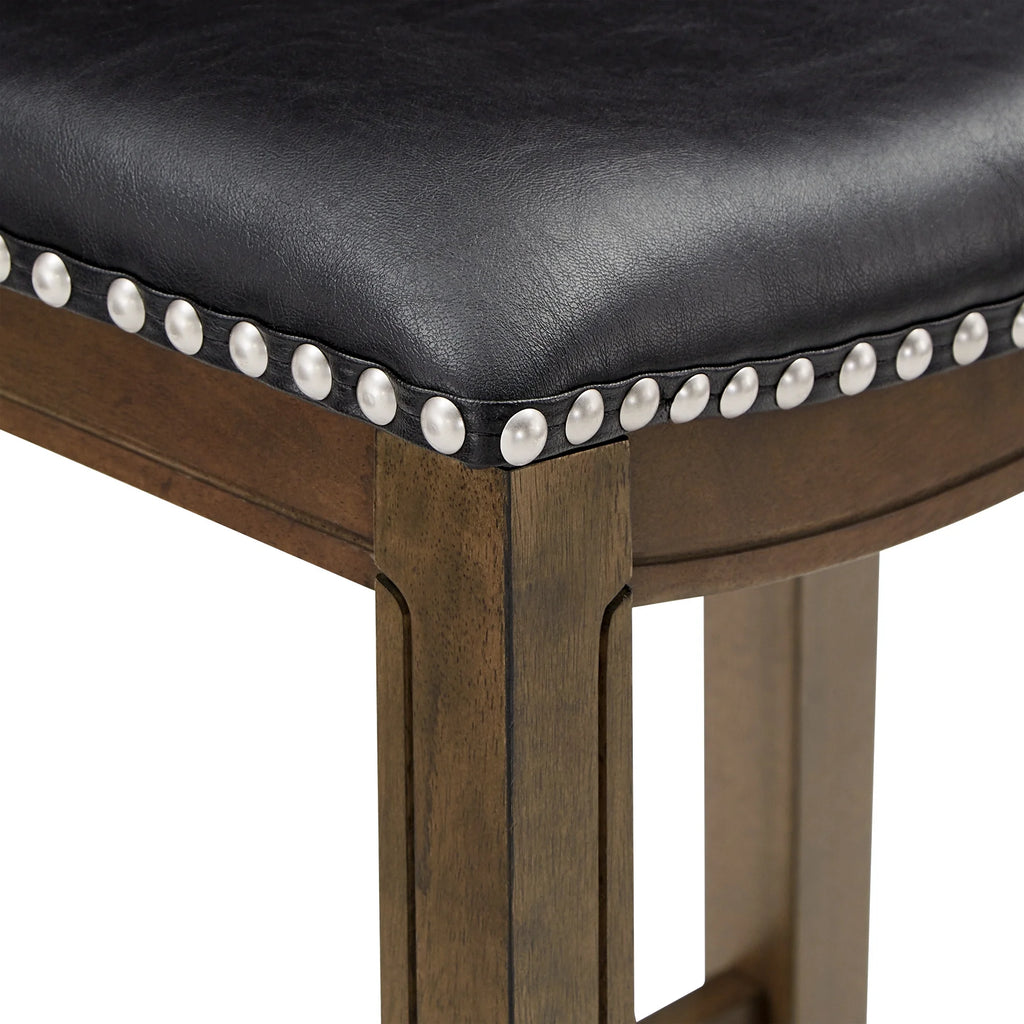 Black Faux Leather Backless Counter Height Stool M270173