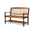 Acacia Wood Bench with Shelf O497990