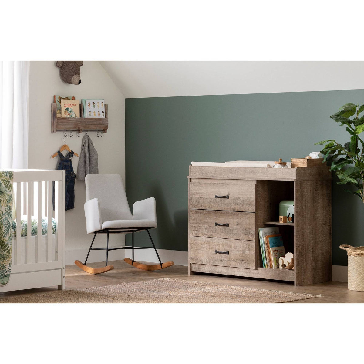 Weathered Oak Changing Table T302