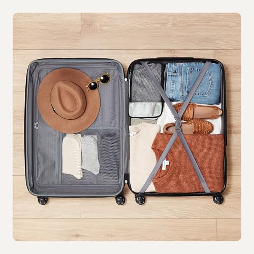 30" Black Hardside Expandable Luggage with Wheels M4942