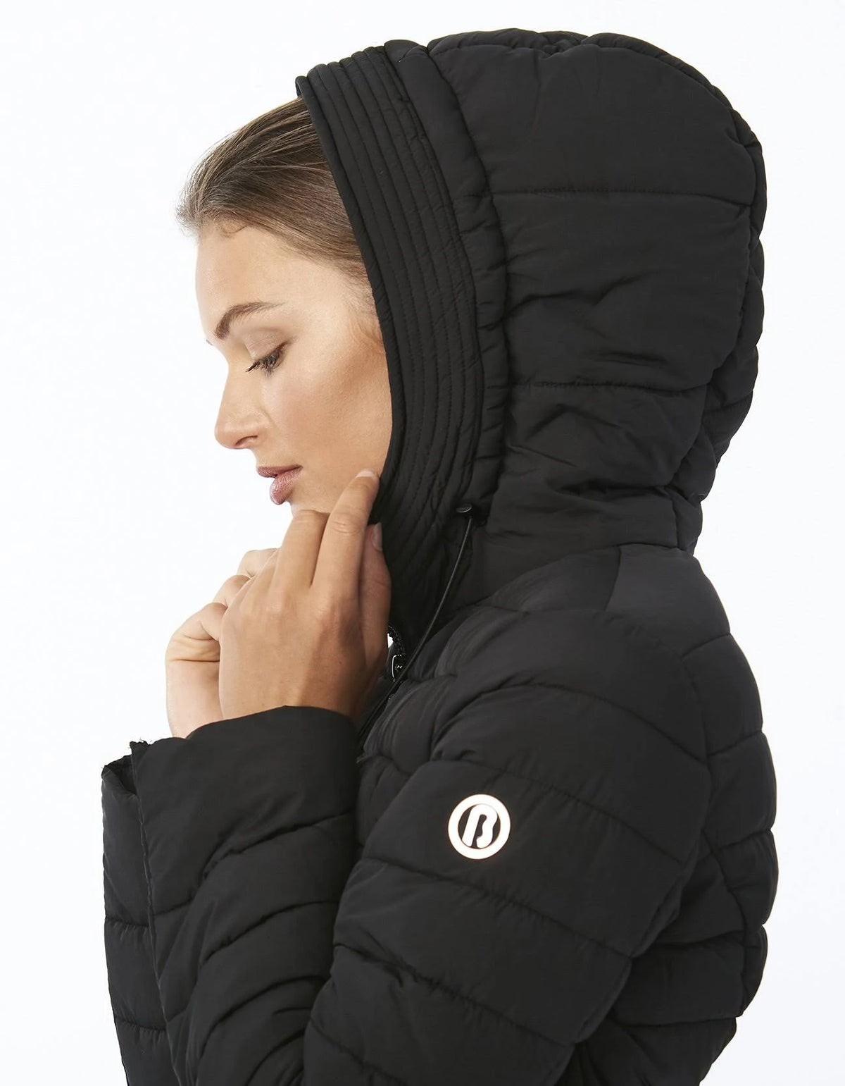 Black Quilted Micro Touch Coat U8806