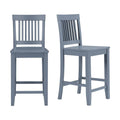 Steel Blue Wood Counter Stool Set of 2 I8941