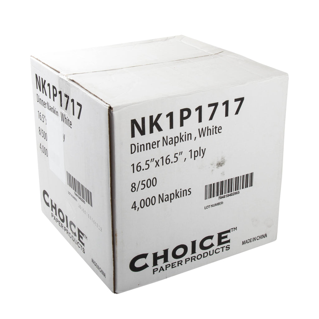 White 1-Ply Dinner Napkins, Case of 4000 Q817509