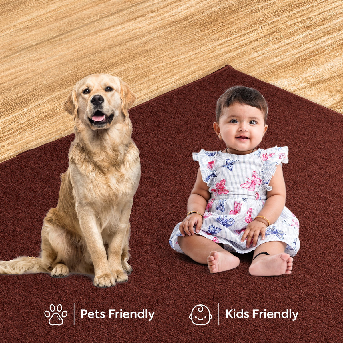Rust 5' Round Solid Color Area Rug E121402