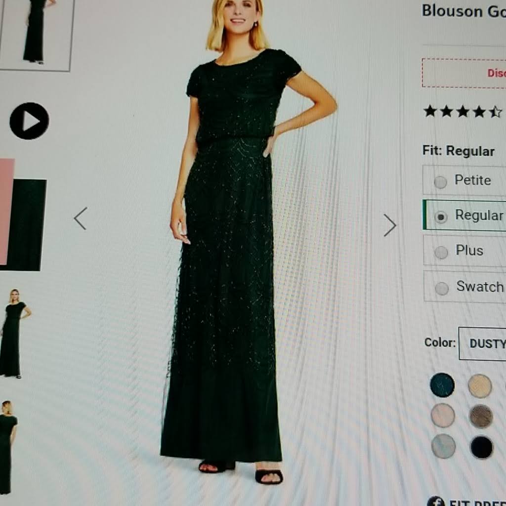 Beaded Blouson Gown - Green K123656