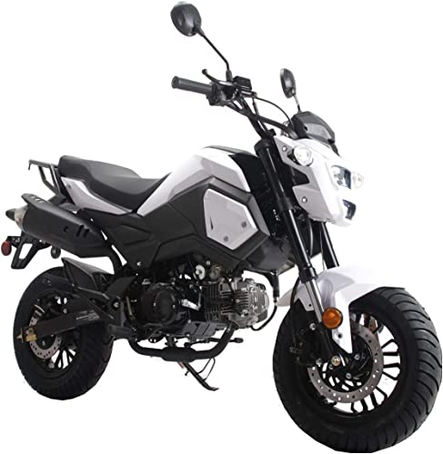 125cc Adult Motorcycle Gas Scooter Dirtbike Dual Sports Bike White H35175