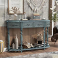 Retro Curved Console Table with 2 Top Drawers and Solid Wooden Frame U611176