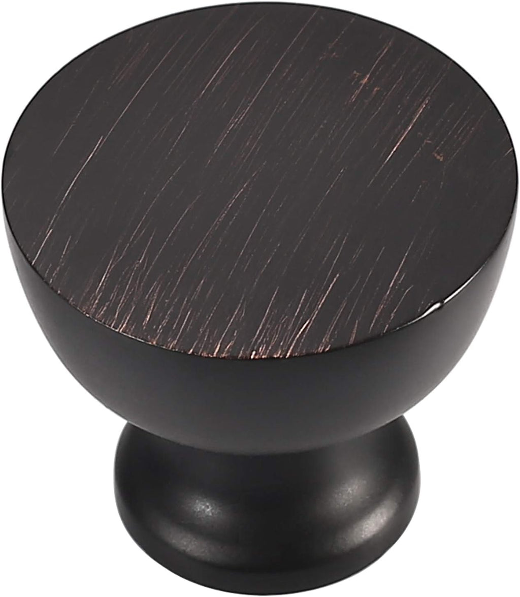 Flat Black 1-1/8 Inch Diameter Mushroom Round Cabinet Knobs 25 Pack P2700
