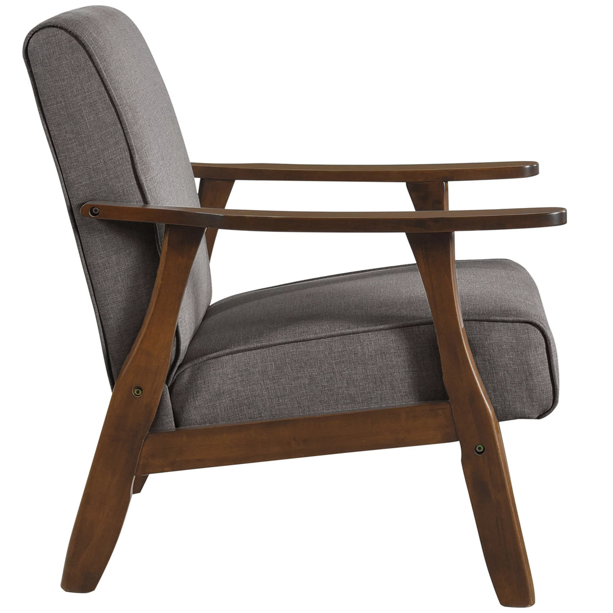 Dark Grey Upholstered Linen Accent Chair N43132