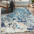 Modern Abstract Area Rug Blue 2x3 M921