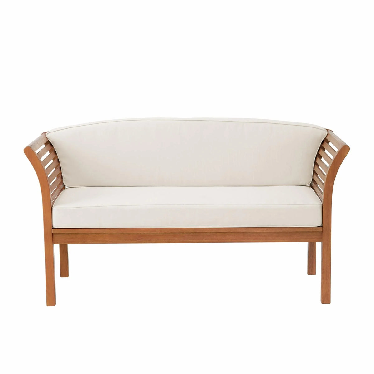 Eucalyptus Wood Outdoor Bench with Cushions T488087