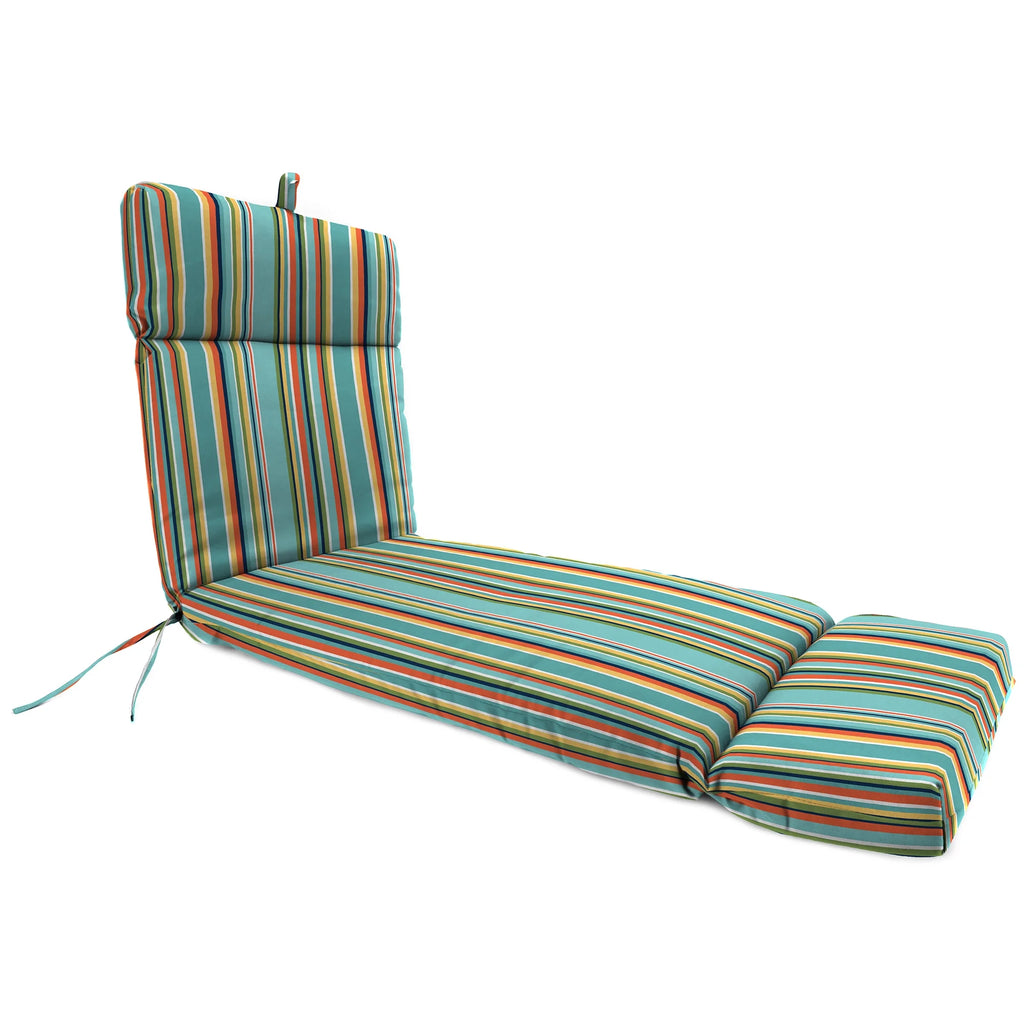 Multicolor Floral Rectangular Outdoor Chaise Lounge Cushion with Ties B912