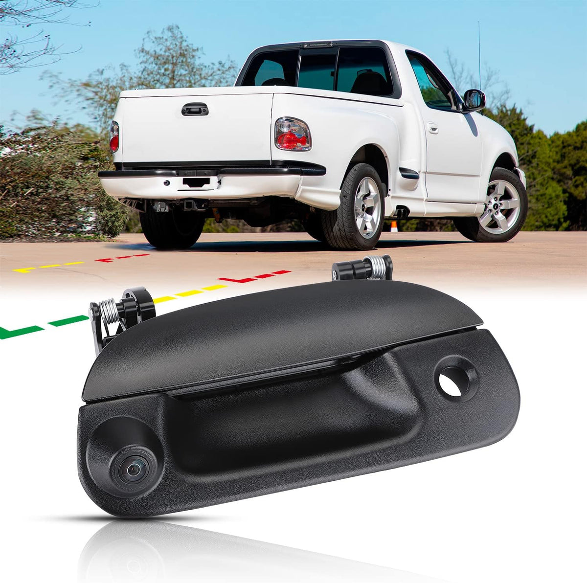 Backup Camera Compatible with 1997-2003 F150 1998-2007 F250 F350 F450 F550 Tailgate Handle Reverse Camera N8694