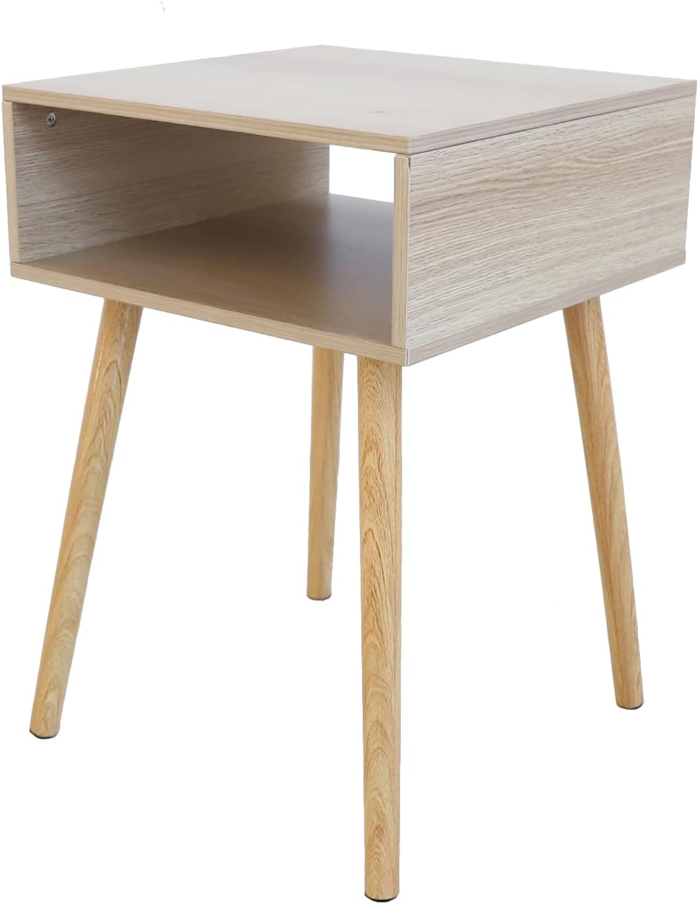 White High Gloss LED Nightstand with 2 Drawers J7462