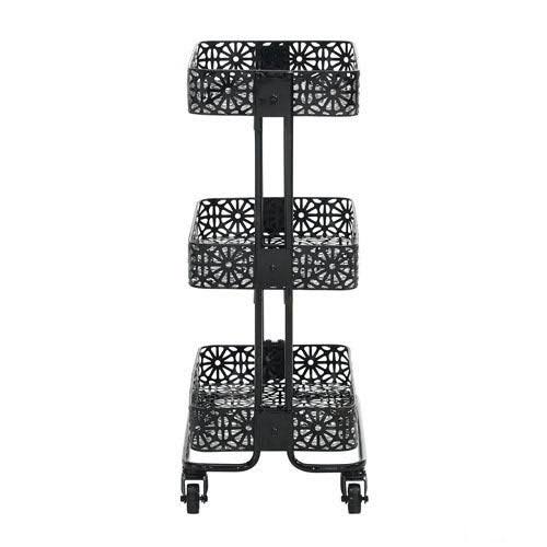 Black Metal Three Tier Cart Y83391
