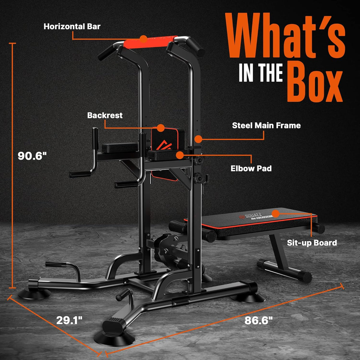 Multifunctional Pull-Up Workout Station with Steel Main Frame N99037