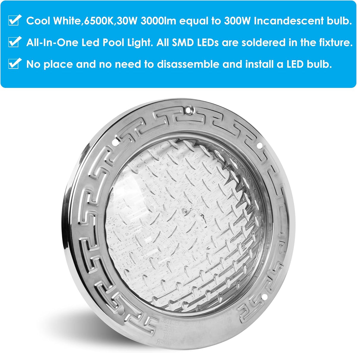 10 Inch 35W 3000lm 6500k Cool White LED Inground Pool Light Q463173