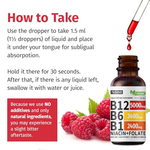 (2 Pack) Vitamin B12 Liquid Drops, 5000 mcg with Vitamin B6, 80 Servings X78618