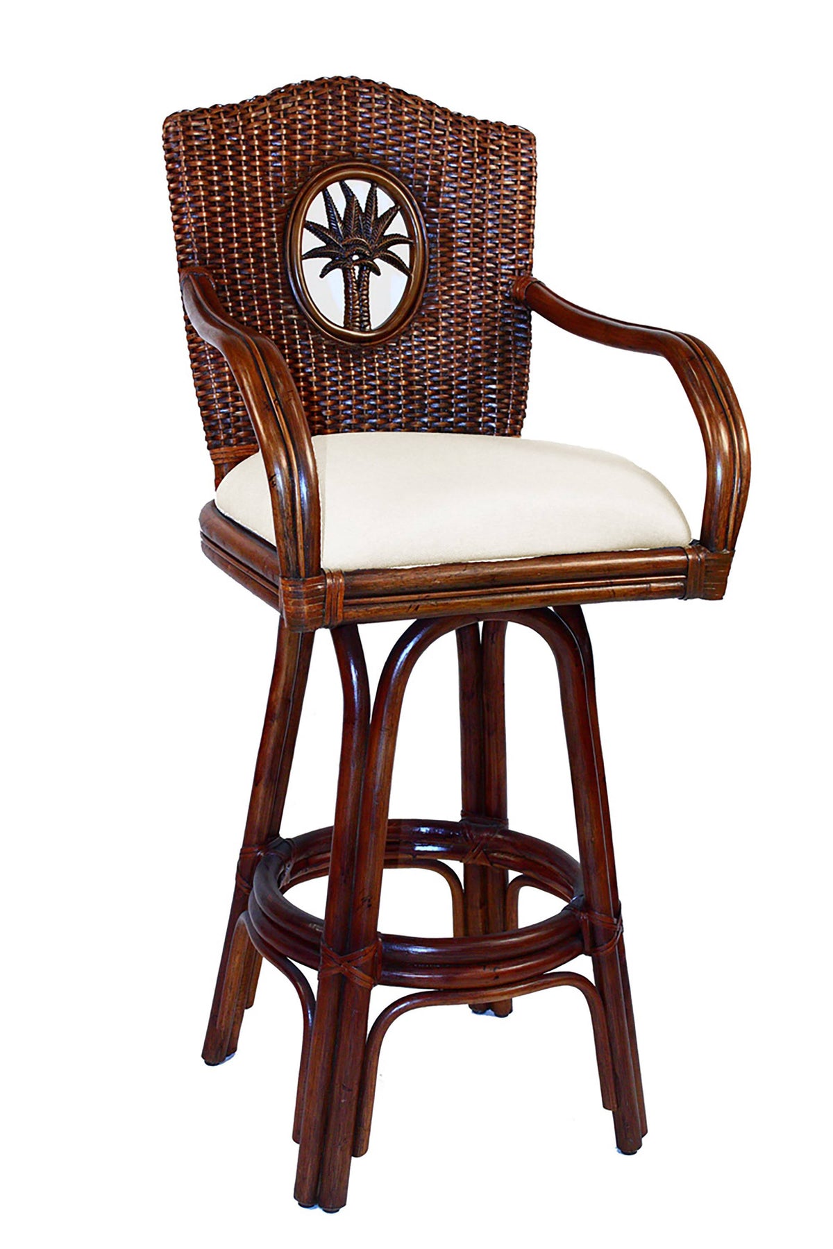 Swivel Rattan & Wicker Barstool X9631