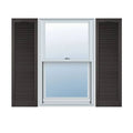 Vinyl Cathedral Top Open Louver Shutters Musket Brown K644892