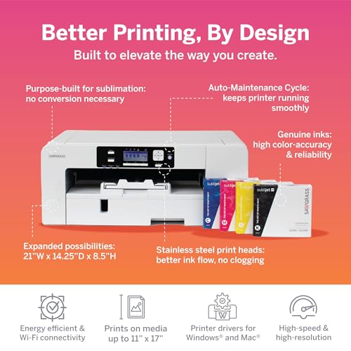 Sublimation Printer Bundle with 31mL Inks & Paper V503