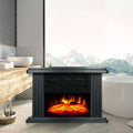 Freestanding Electric Fireplace Stove with Realistic Flame Effect, 1000W Q2614