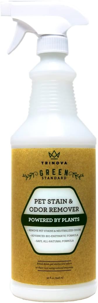 Natural Pet Stain and Odor Remover Enzyme Cleaner Spray 32 OZ Pack of 2 O248