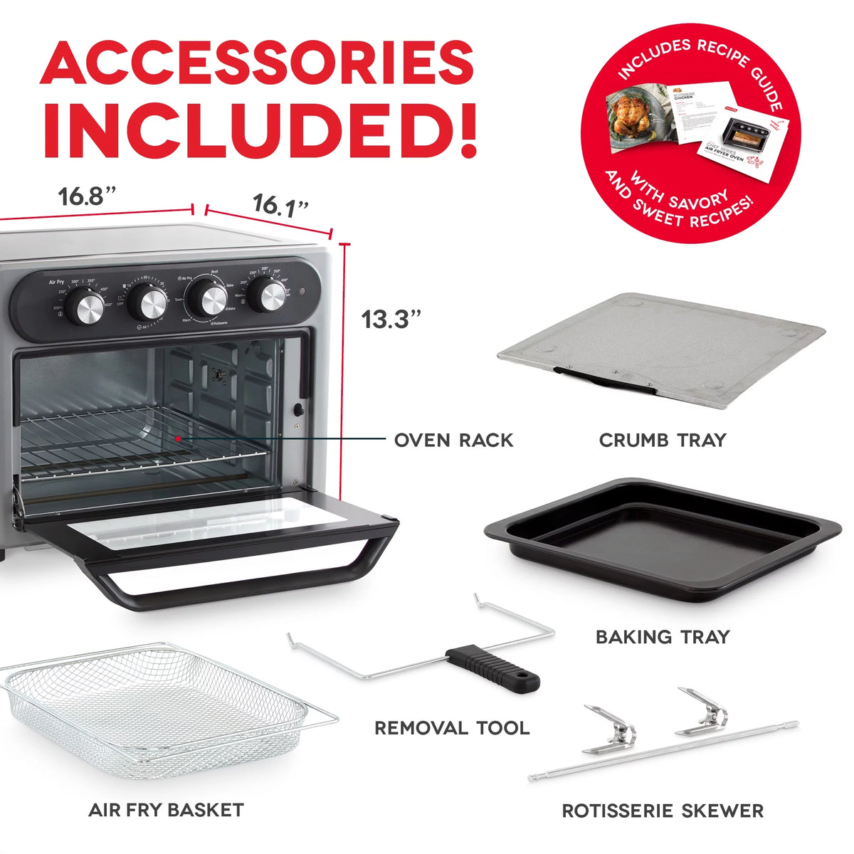 7 in 1 Convection Air Fryer Oven, 23L, 1500 Watt X4819